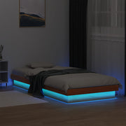 LED okvir kreveta voštano smeđi 90 x 190 cm od masivne borovine