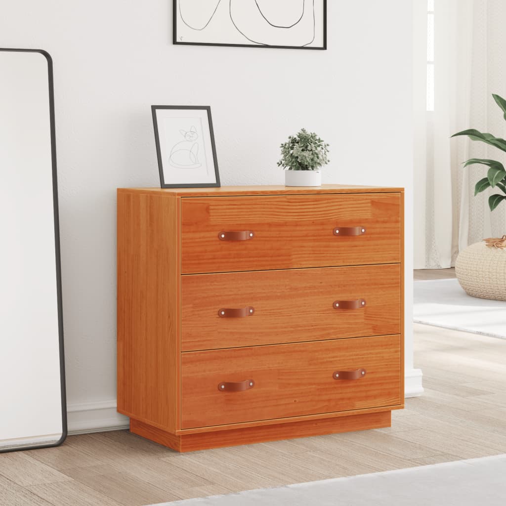Komoda voštano smeđa 80 x 40 x 75 cm od masivne borovine