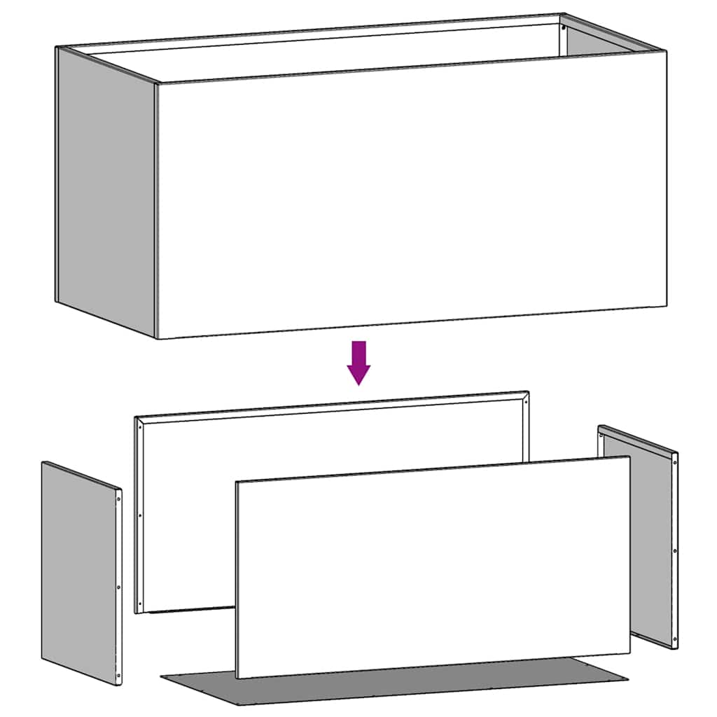 Sadilica srebrna 62 x 30 x 29 cm od pocinčanog čelika