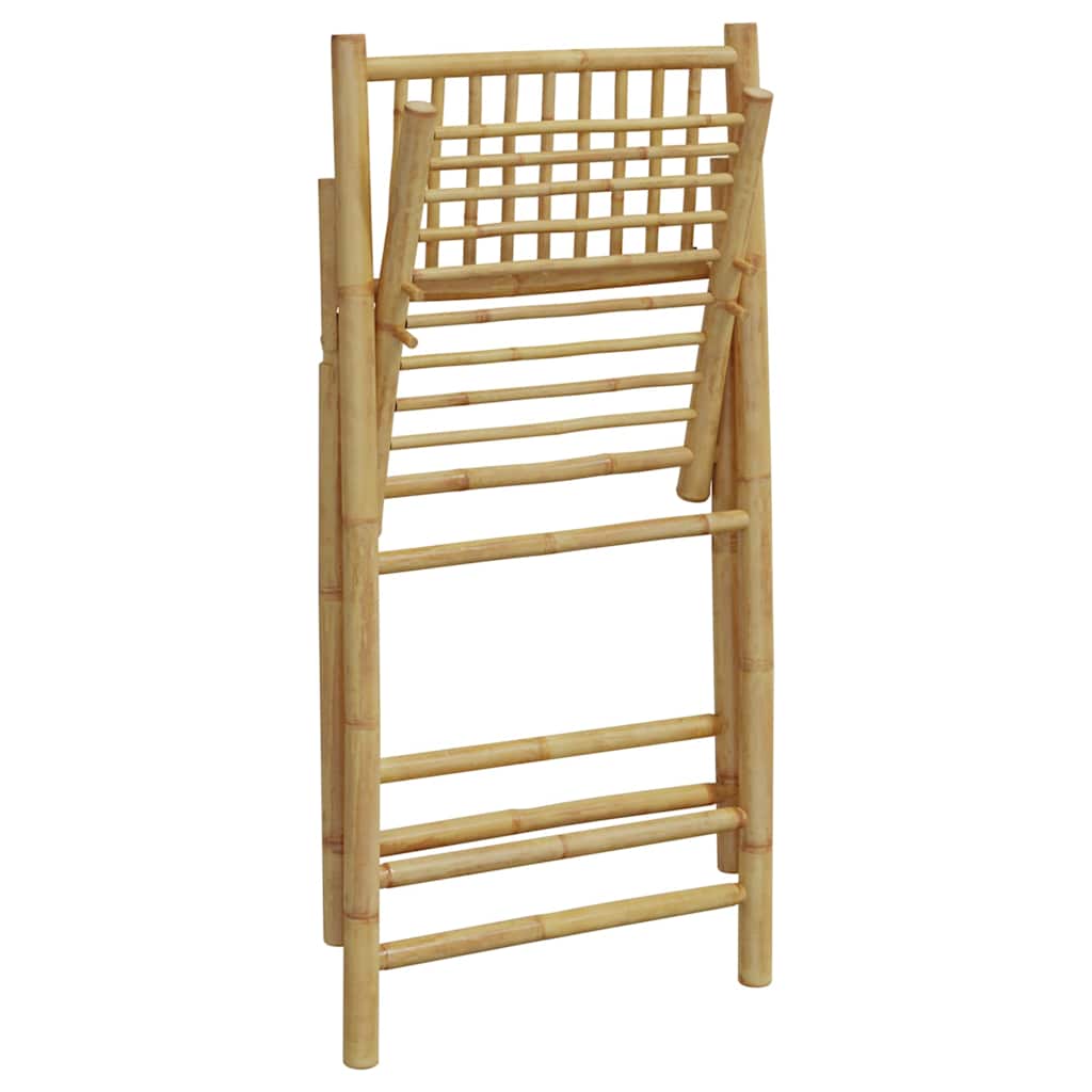 4-dijelne sklopive bistro stolice s tamnosivim jastucima bambus