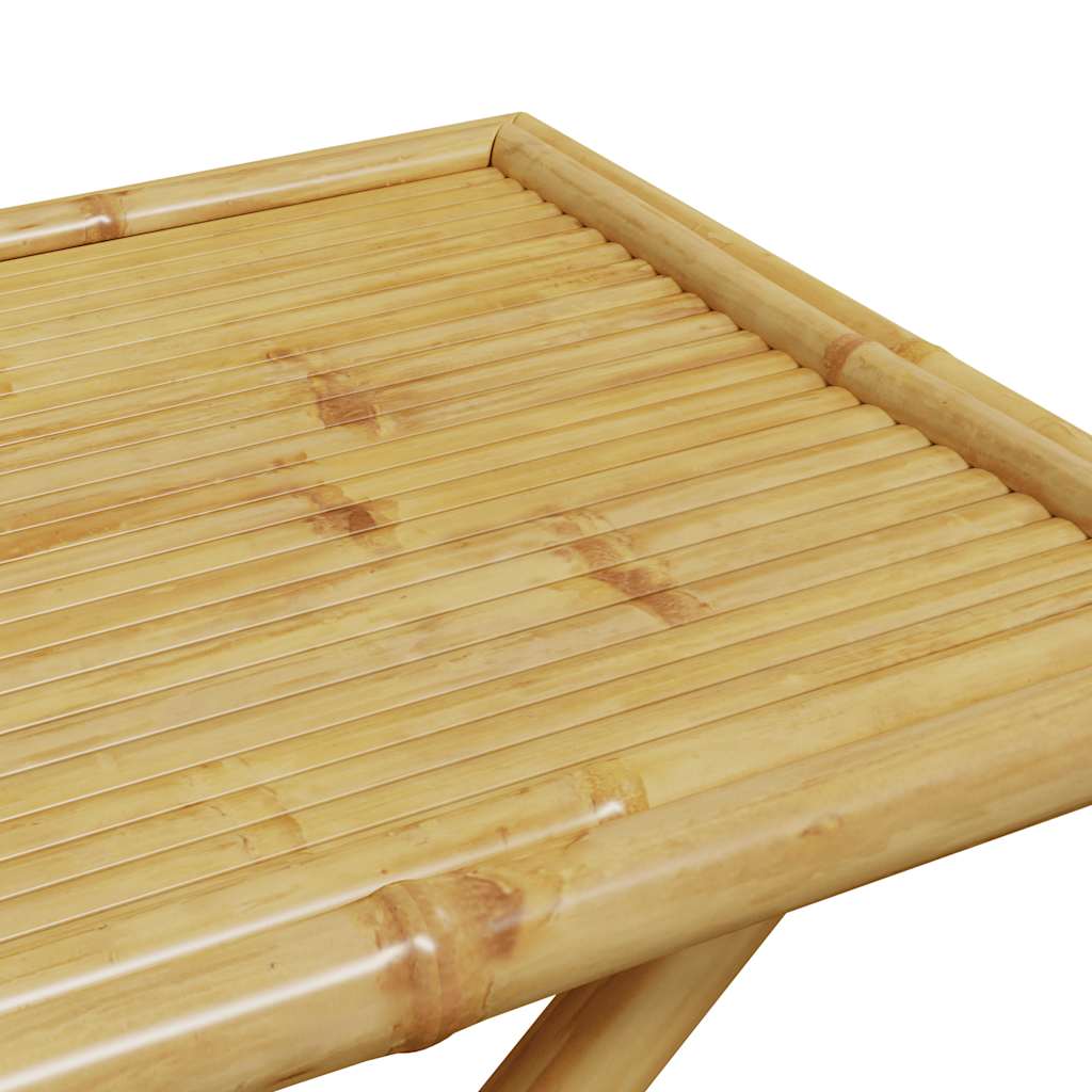 5-dijelni sklopivi bistro set s krem bijelim jastucima bambus