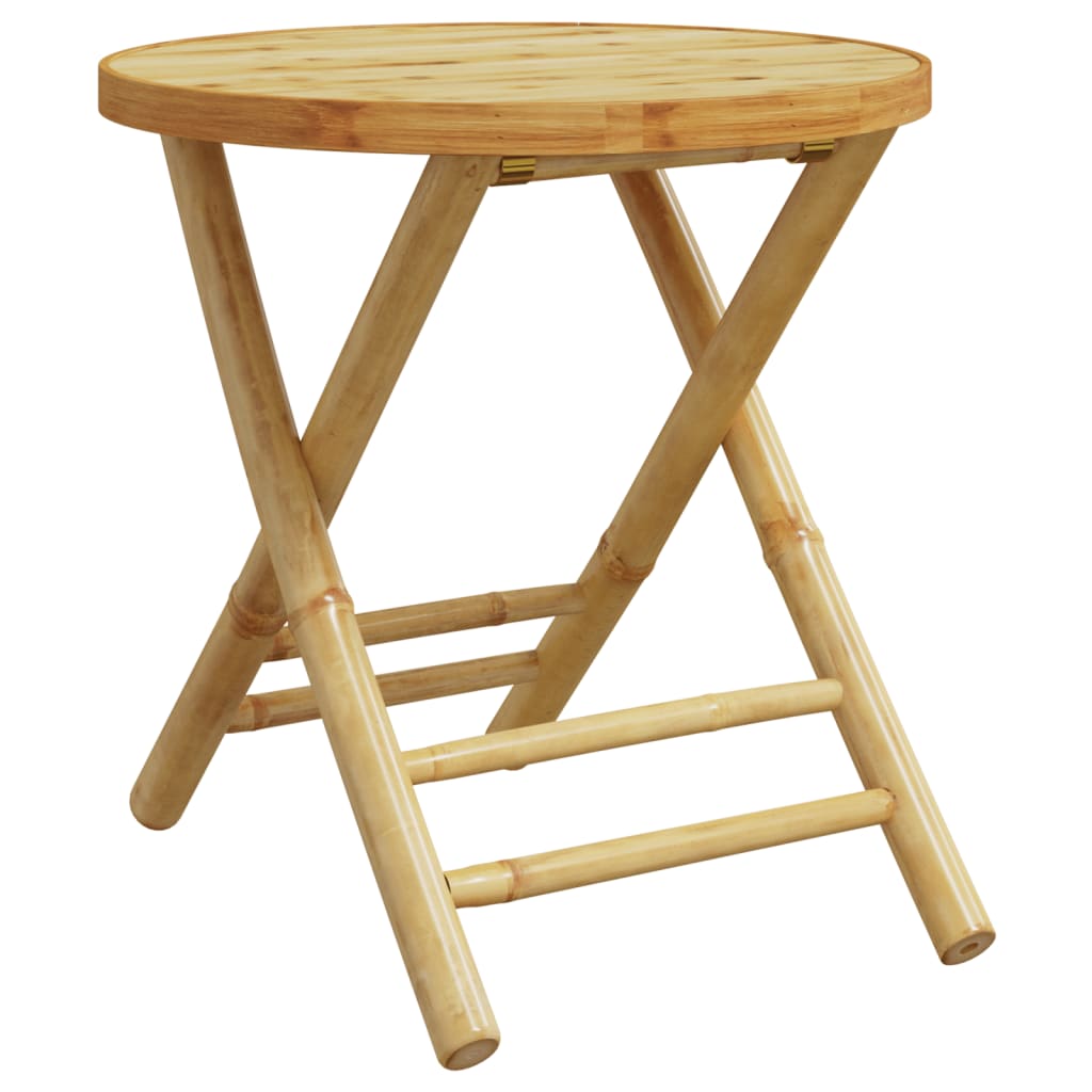 3-dijelni sklopivi bistro set s krem bijelim jastucima bambus