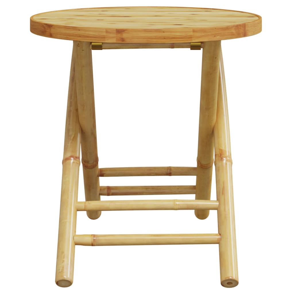 3-dijelni sklopivi bistro set s tamnosivim jastucima bambus