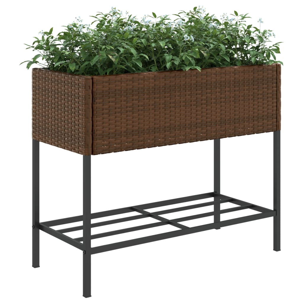 Vrtne sadilice s policom 2 kom smeđe 90 x 40 x 75 cm poliratan