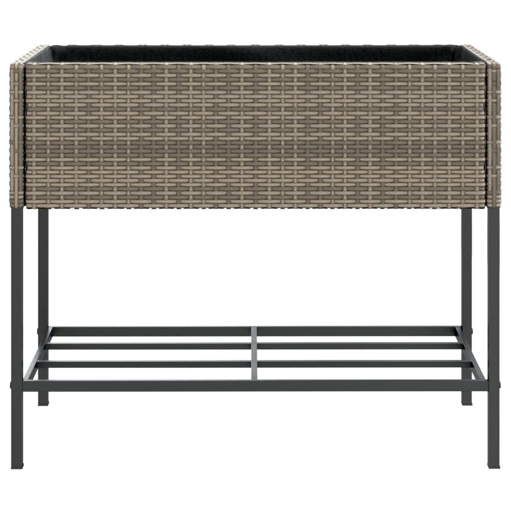Vrtne sadilice s policom 2 kom sive 90 x 40 x 75 cm poliratan