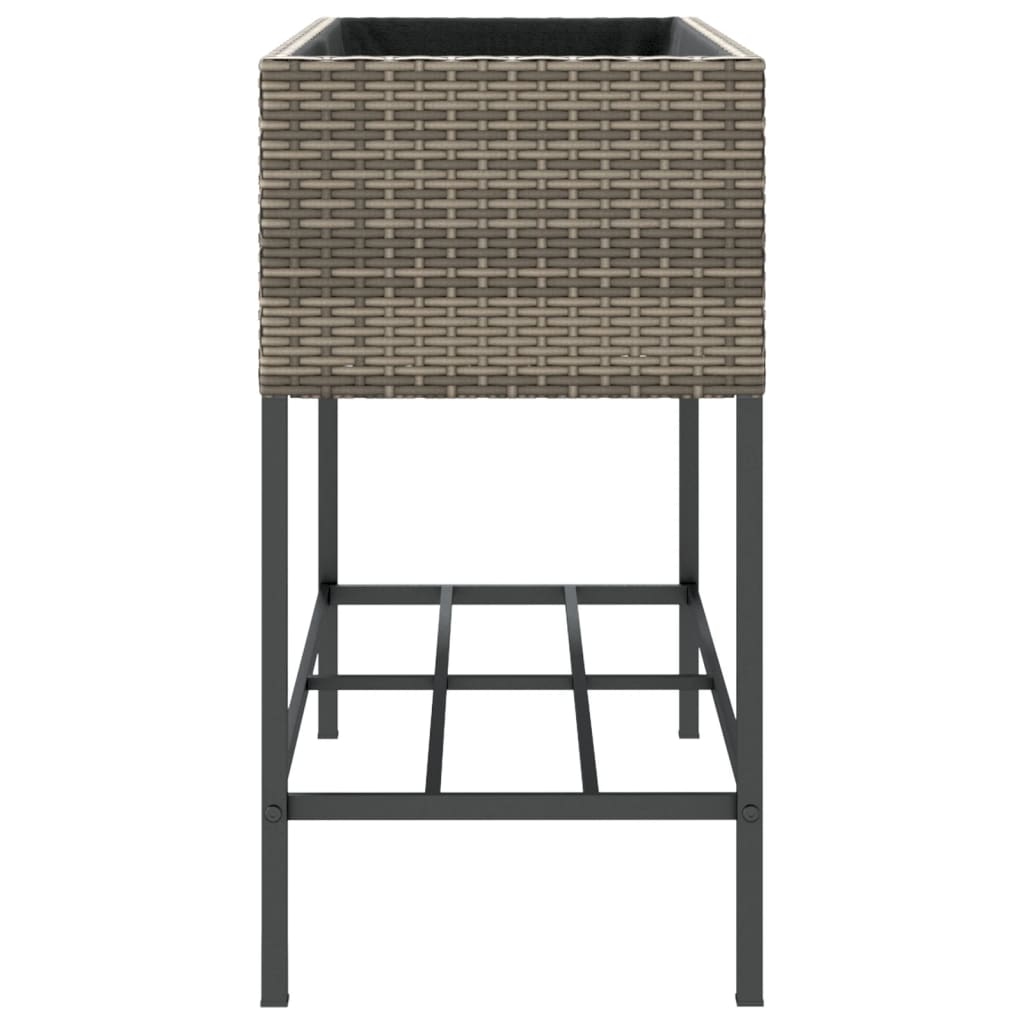 Vrtne sadilice s policom 2 kom sive 90 x 40 x 75 cm poliratan