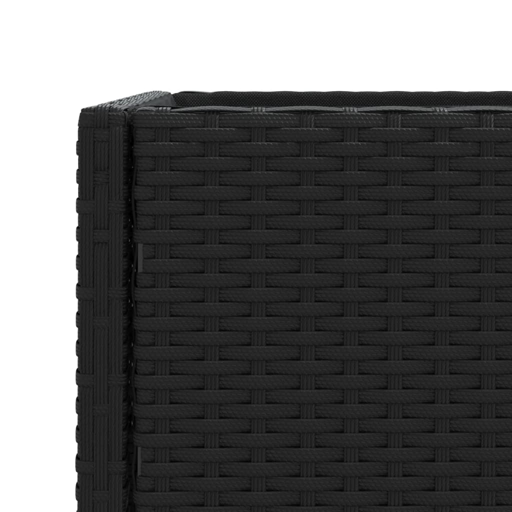 Vrtne sadilice s policom 2 kom crne 70 x 28 x 70 cm poliratan