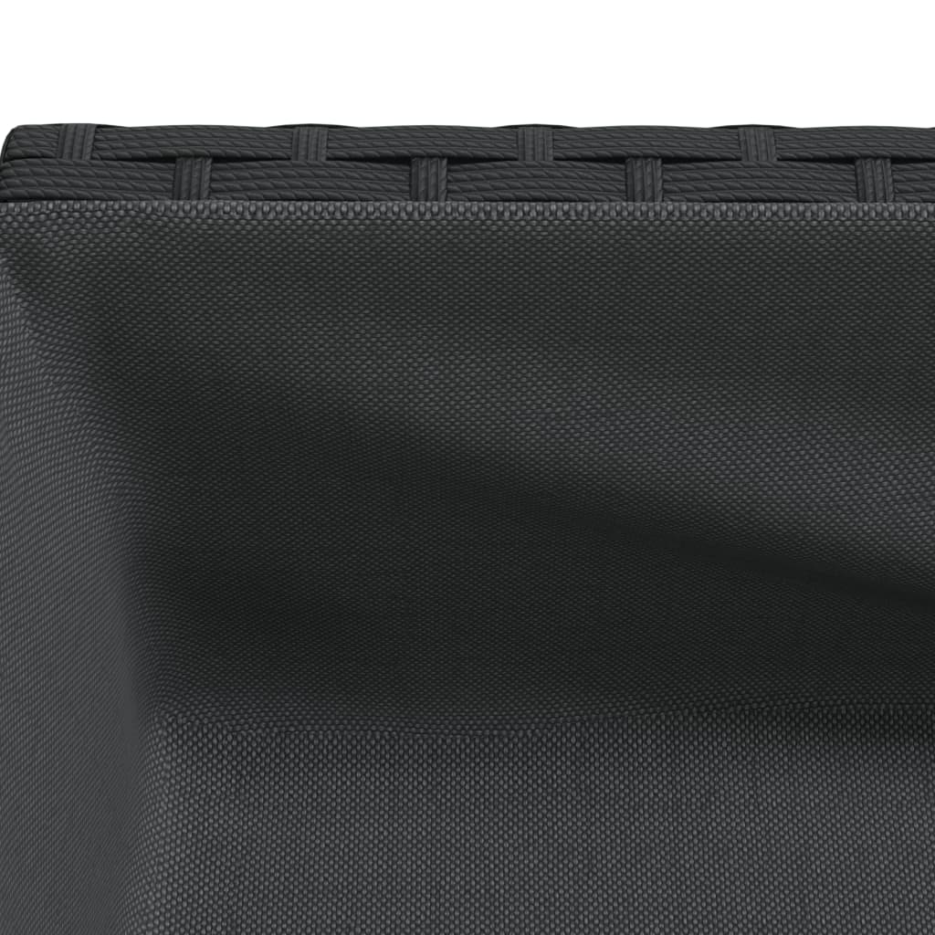 Vrtne sadilice s policom 2 kom crne 70 x 28 x 70 cm poliratan