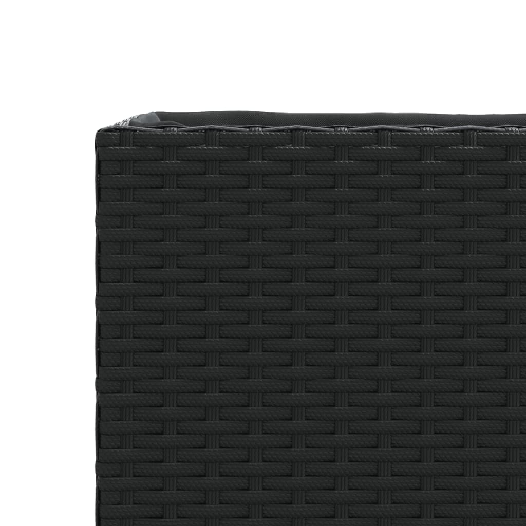 Vrtne sadilice s 2 posude 2 kom crne 90 x 20 x 40 cm poliratan