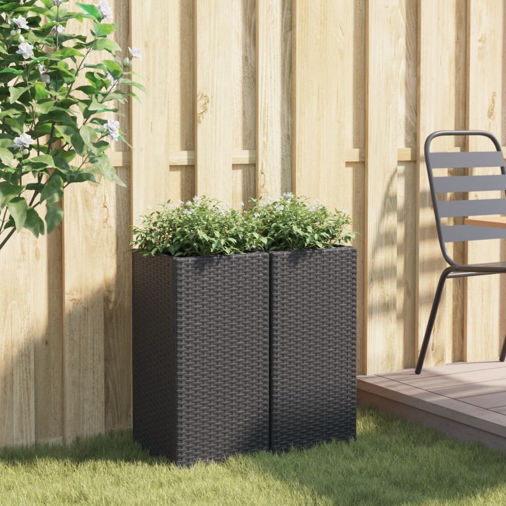 Vrtne sadilice 2 kom crna 30 x 30 x 60 cm od poliratana