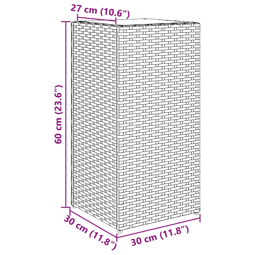 Vrtne sadilice 2 kom siva 30 x 30 x 60 cm od poliratana