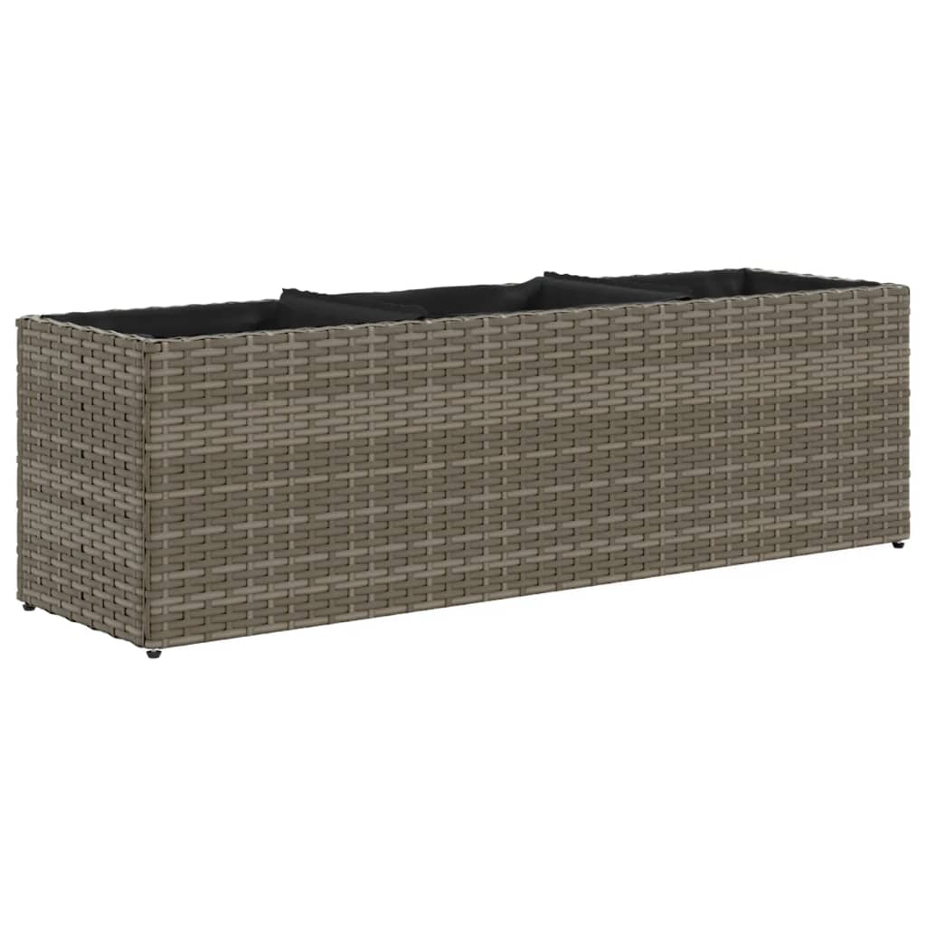 Vrtne sadilice s 3 posude 2 kom siva 105x30x32 cm od poliratana