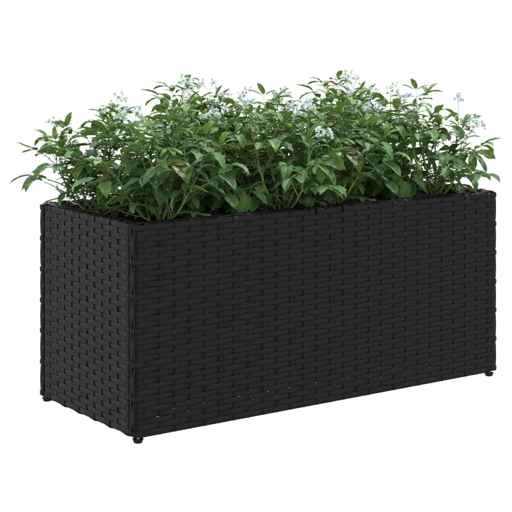 Vrtne sadilice s 2 posude 2 kom crne 72x30x32 cm poliratan