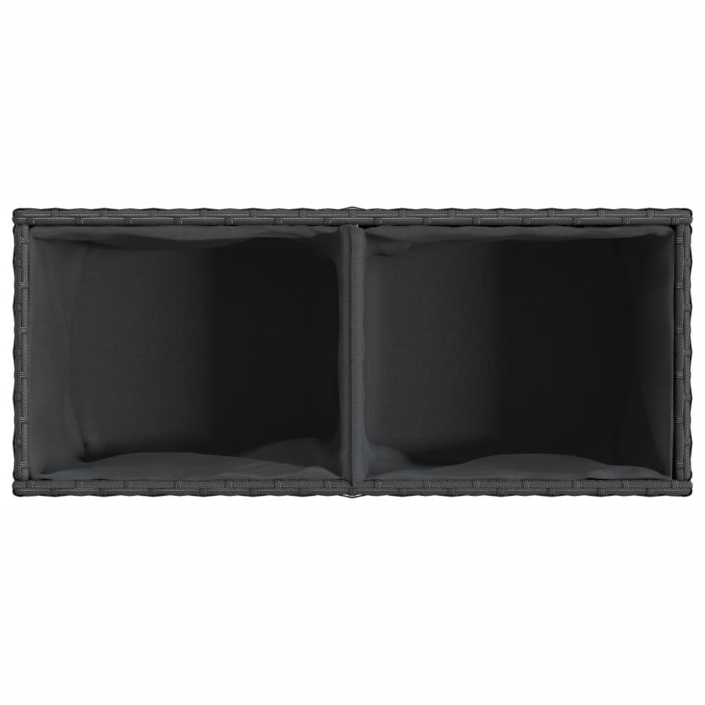 Vrtne sadilice s 2 posude 2 kom crne 72x30x32 cm poliratan