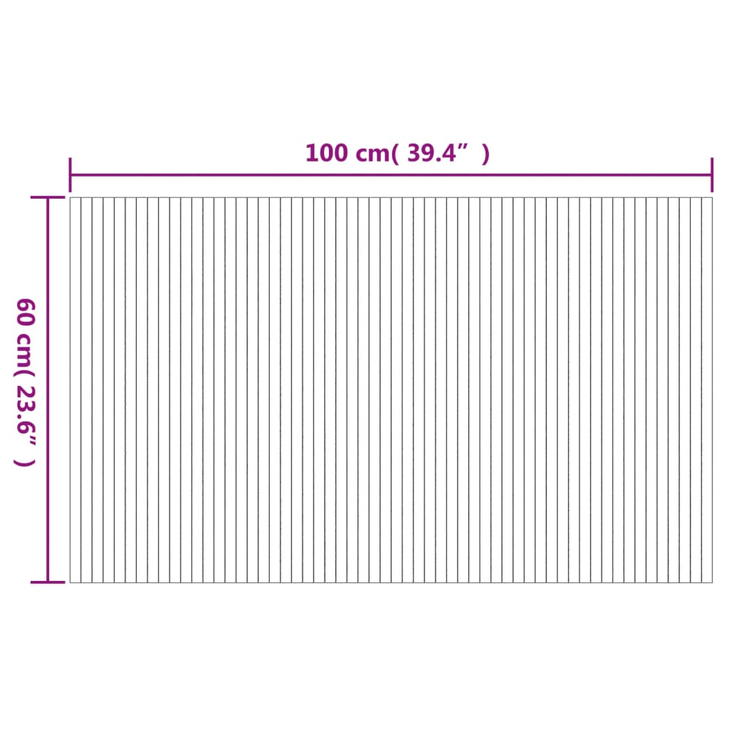 Pravokutni tepih crni 60x100 cm bambus