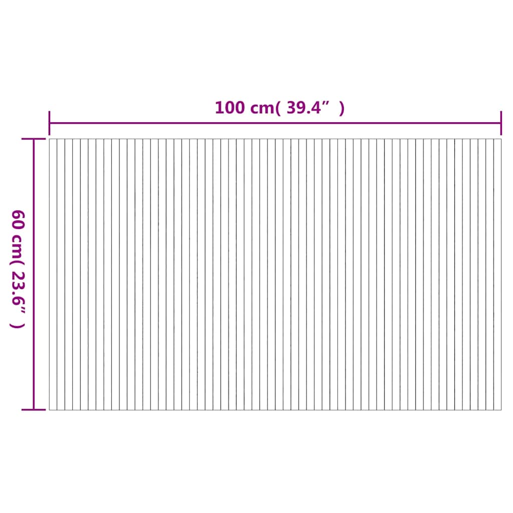 Tepih pravokutni smeđi 60 x 100 cm od bambusa