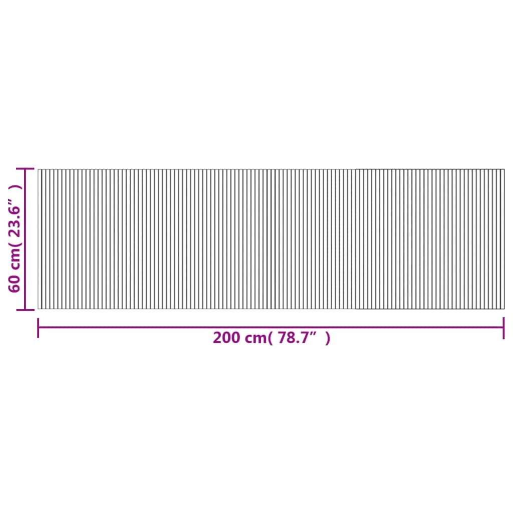 Pravokutni tepih tamnosmeđi 60x200 cm bambus