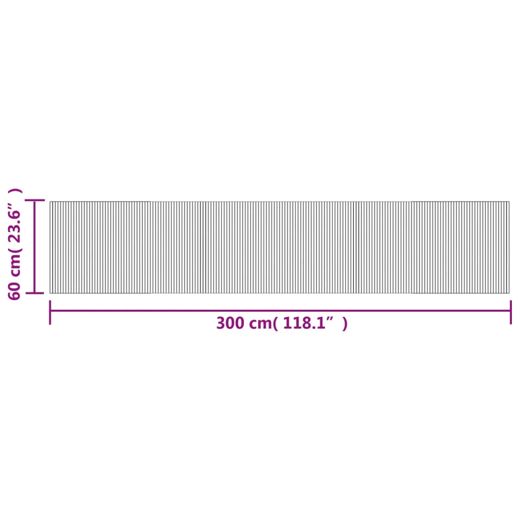 Pravokutni tepih crni 60x300 cm bambus