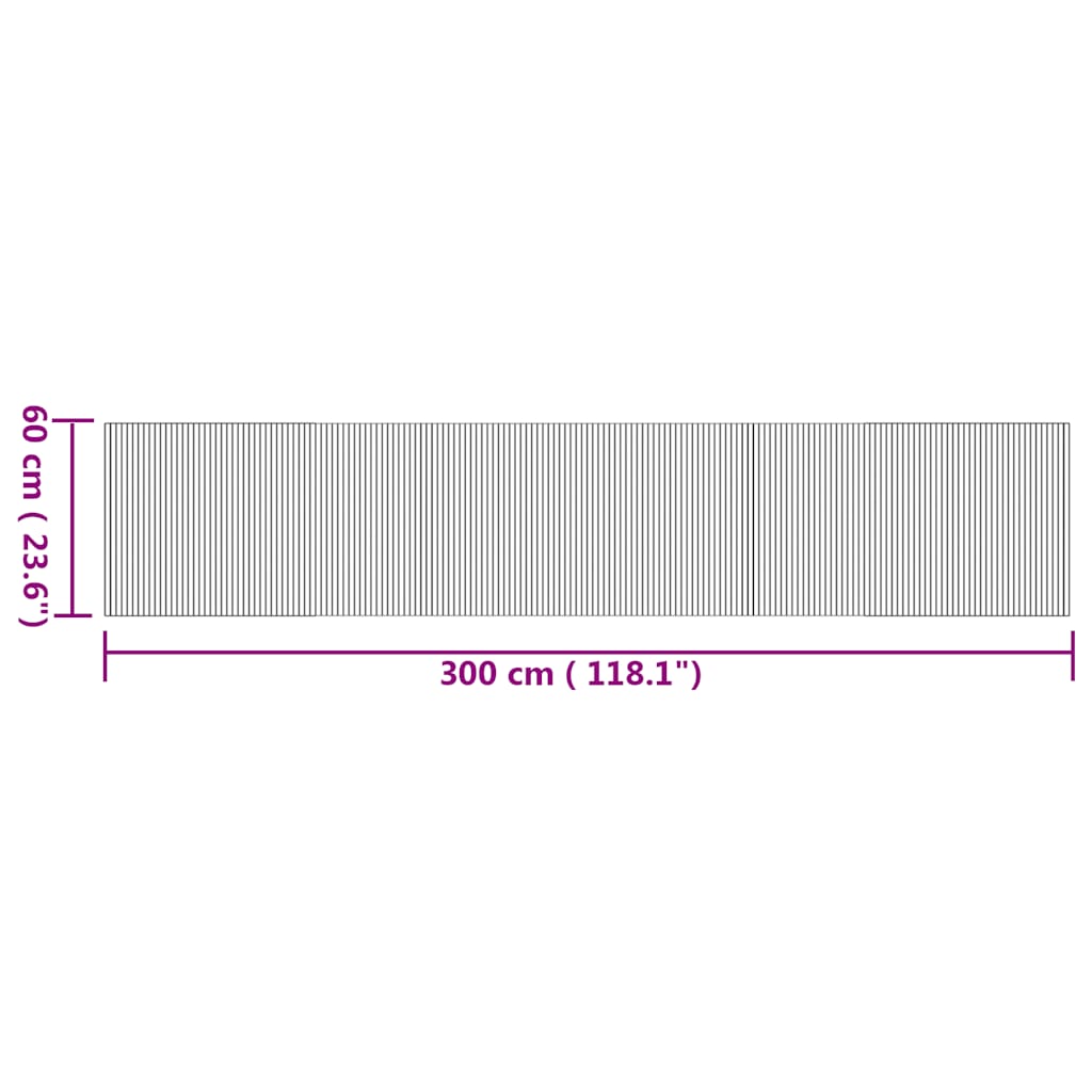 Tepih pravokutni prirodni 60 x 300 cm od bambusa