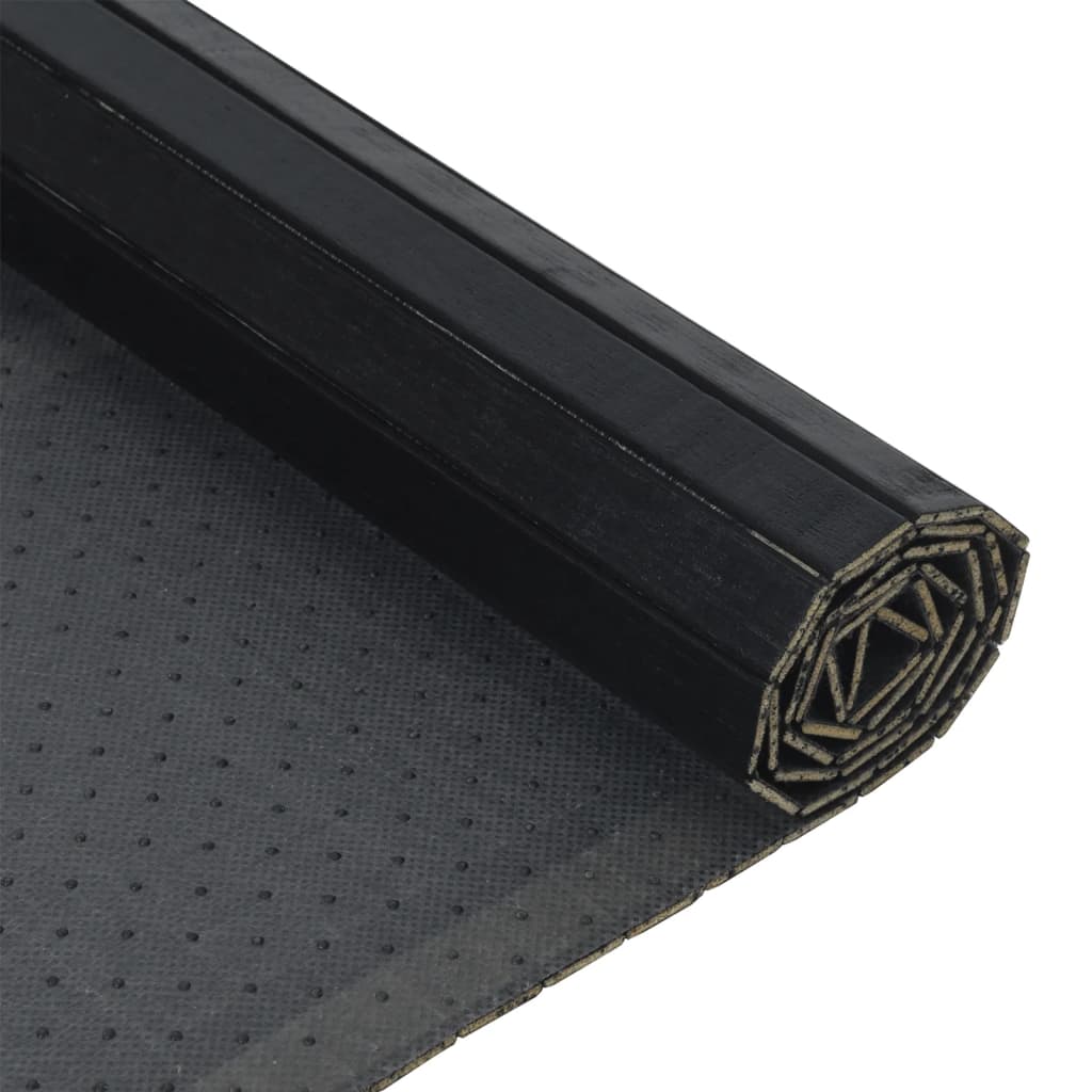Pravokutni tepih crni 70x200 cm bambus