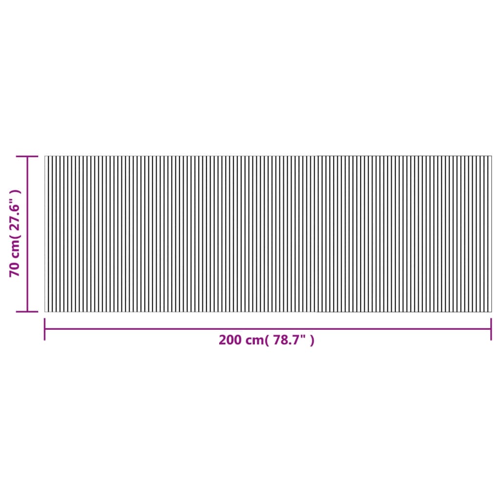 Tepih pravokutni sivi 70 x 200 cm od bambusa