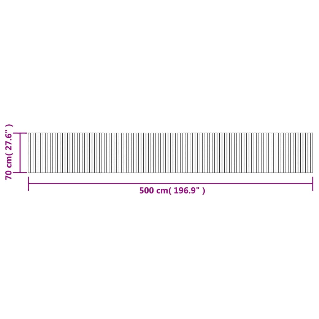 Tepih pravokutni crni 70 x 500 cm od bambusa