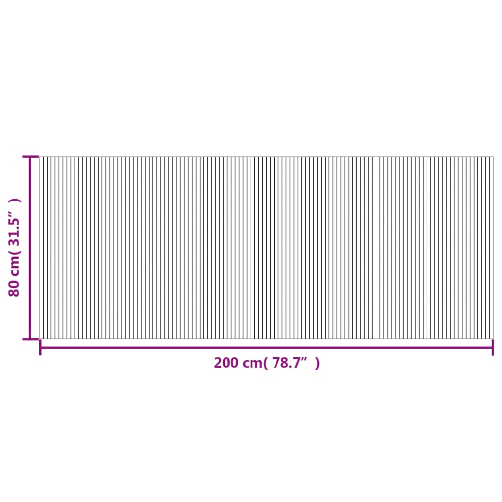 Tepih pravokutni crni 80 x 200 cm od bambusa