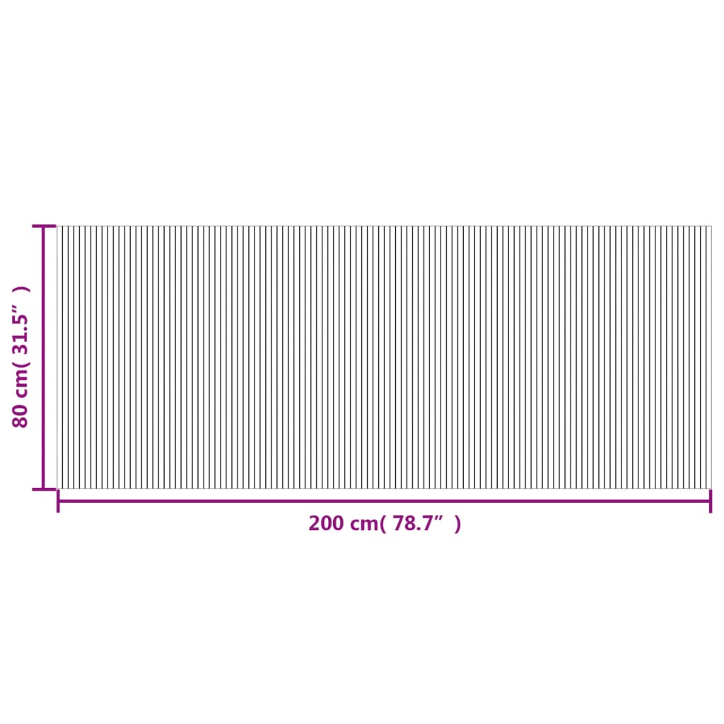 Tepih pravokutni svijetli prirodni 80 x 200 cm od bambusa