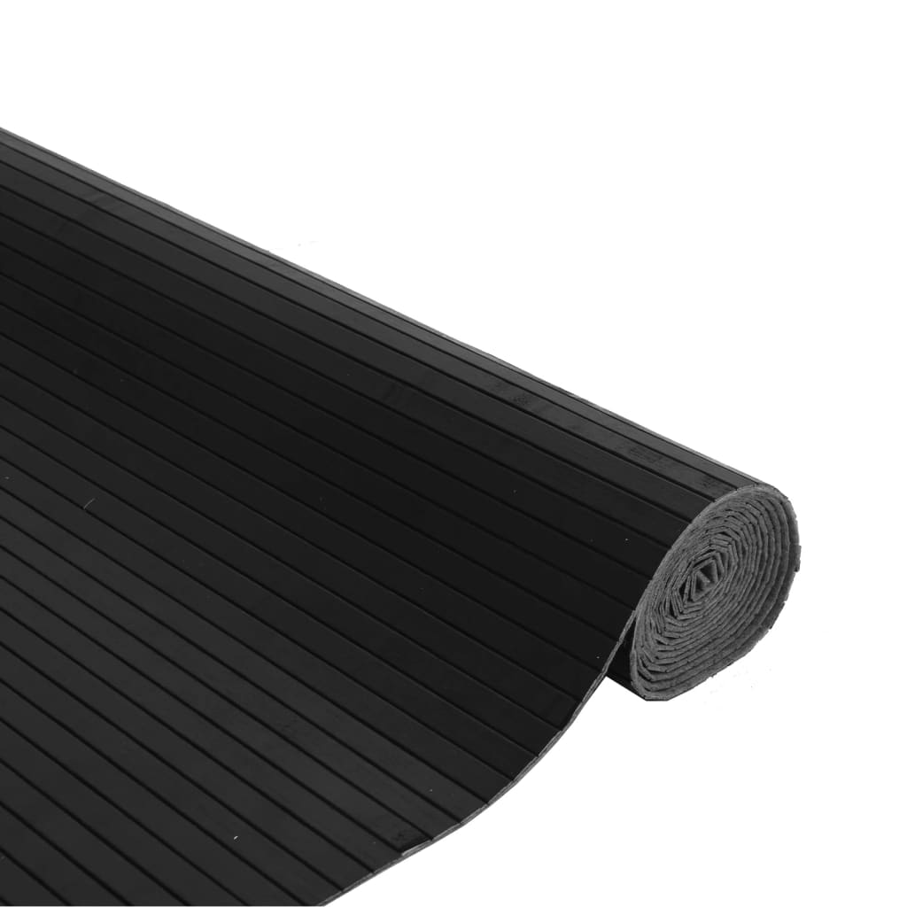 Tepih pravokutni crni 80 x 300 cm od bambusa