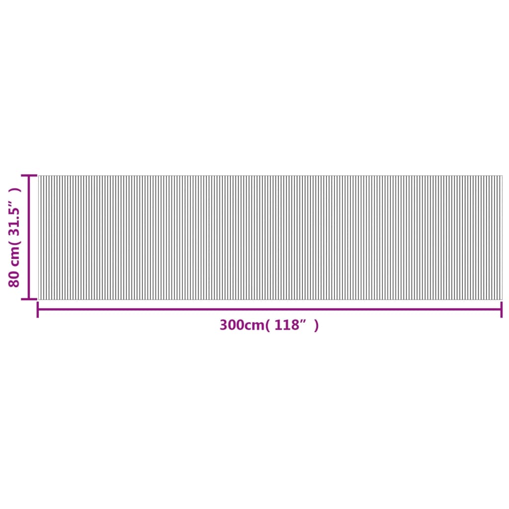 Tepih pravokutni svijetli prirodni 80 x 300 cm od bambusa