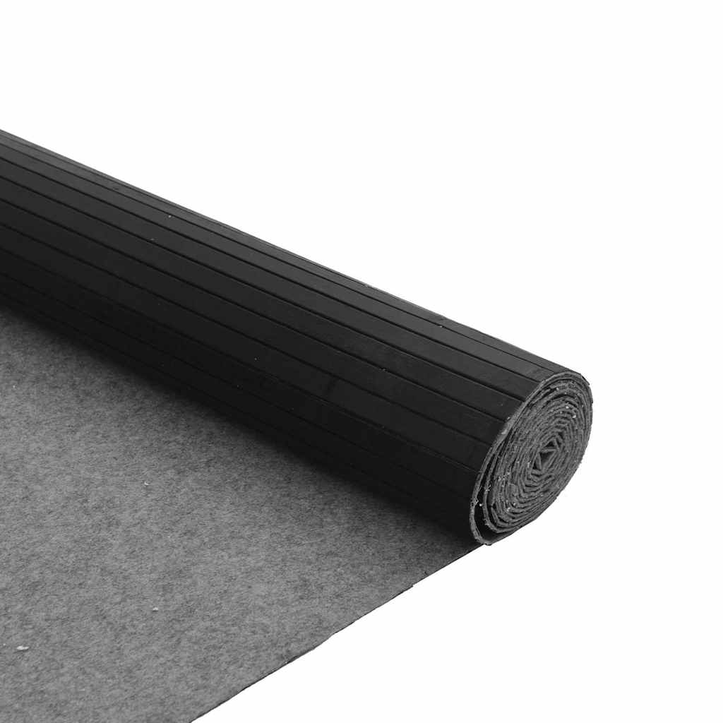 Tepih pravokutni crni 80 x 400 cm od bambusa