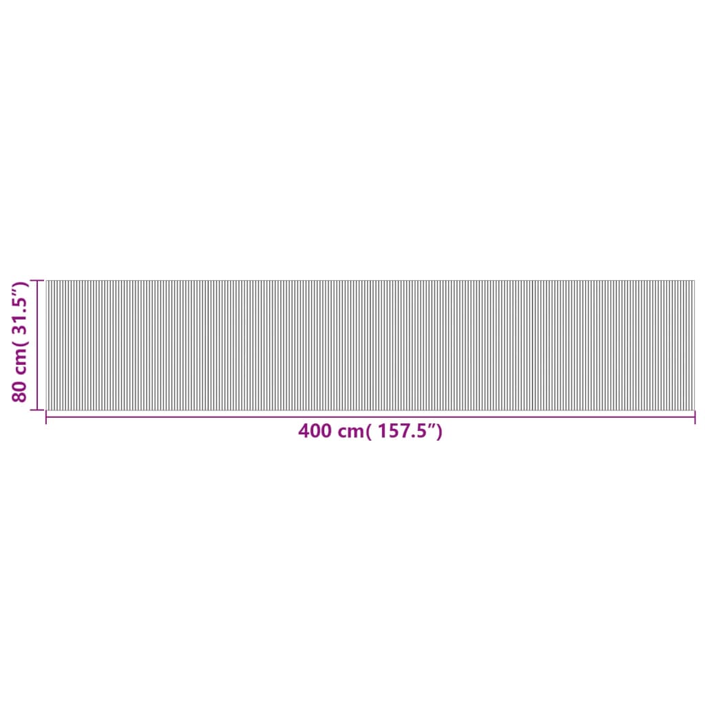 Tepih pravokutni sivi 80 x 400 cm od bambusa