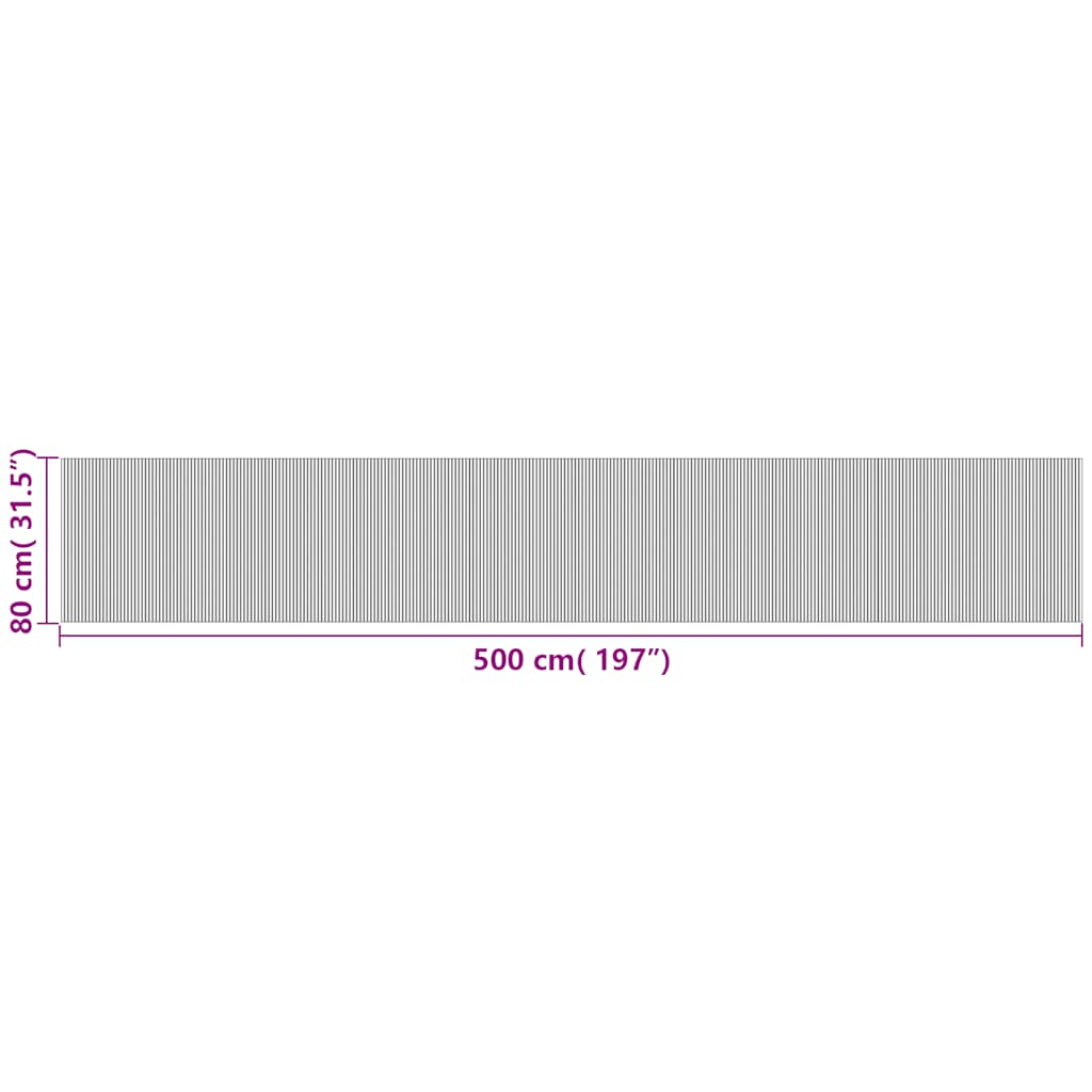 Tepih pravokutni crni 80 x 500 cm od bambusa