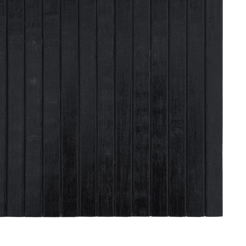 Tepih pravokutni crni 100 x 200 cm od bambusa