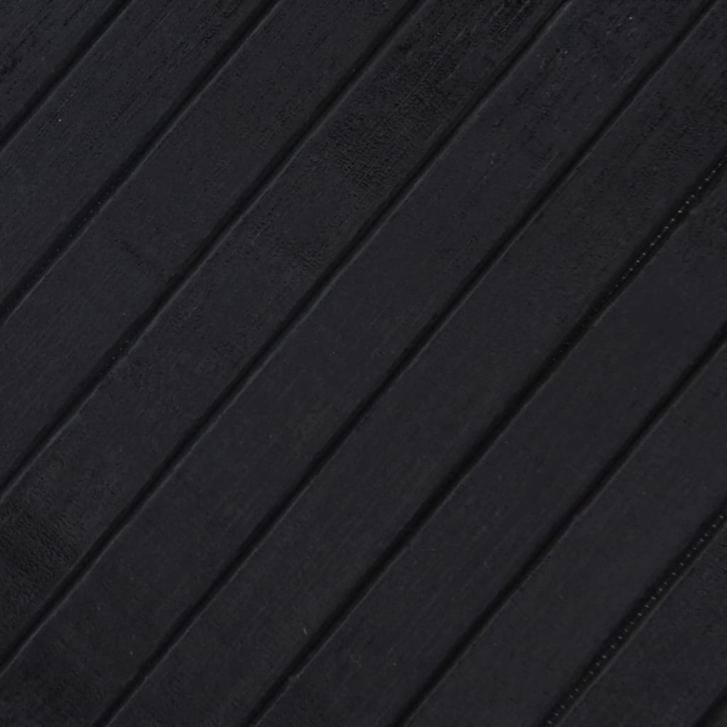 Tepih pravokutni crni 100 x 200 cm od bambusa