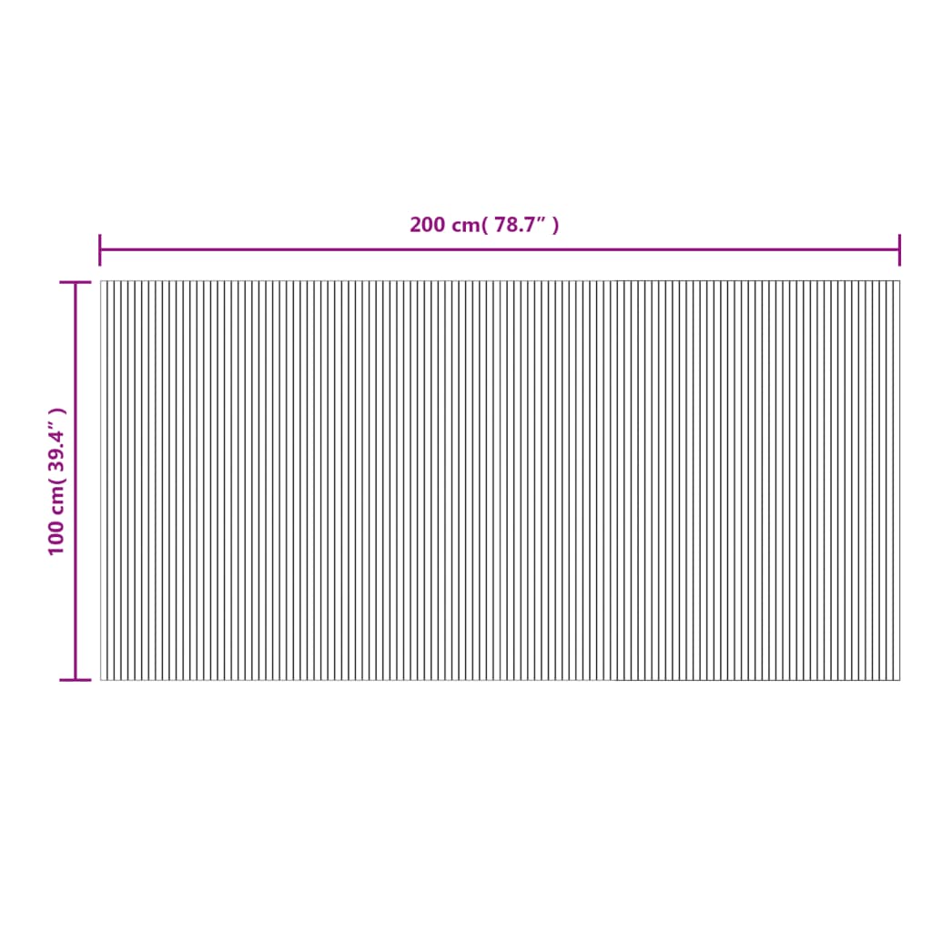 Tepih pravokutni svijetli prirodni 100 x 200 cm od bambusa