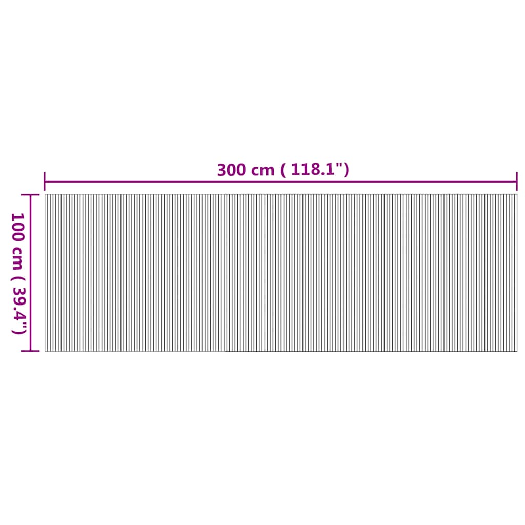 Tepih pravokutni prirodni 100 x 300 cm od bambusa