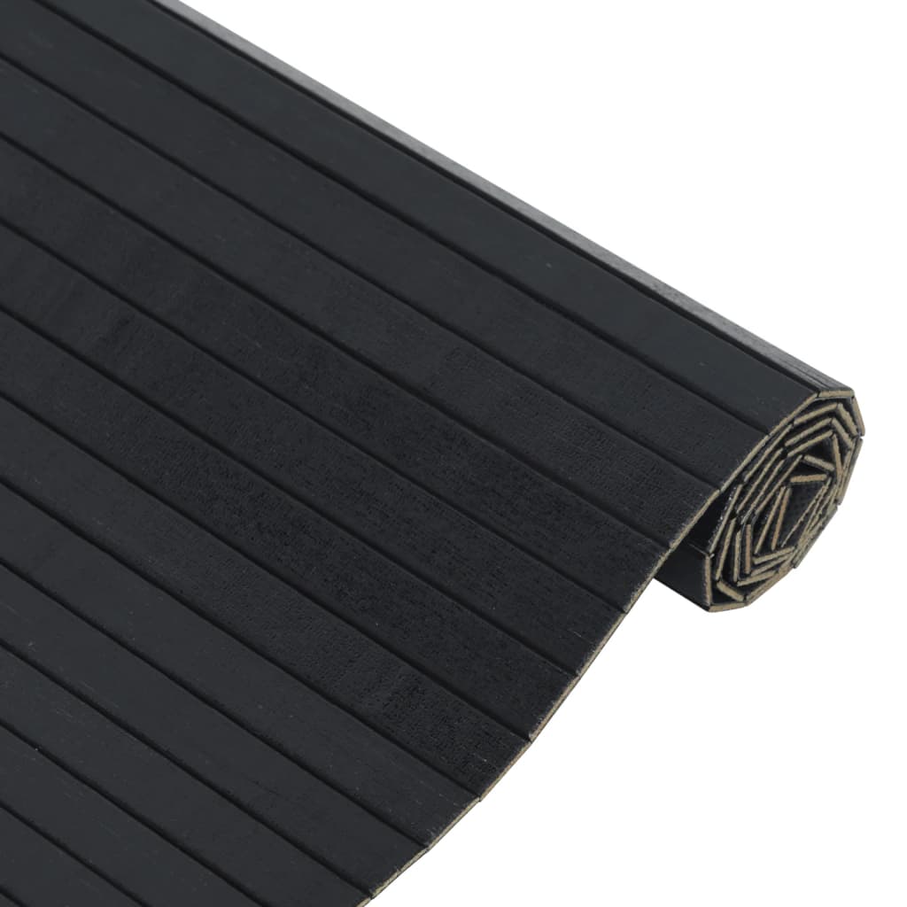 Tepih pravokutni crni 100 x 400 cm od bambusa