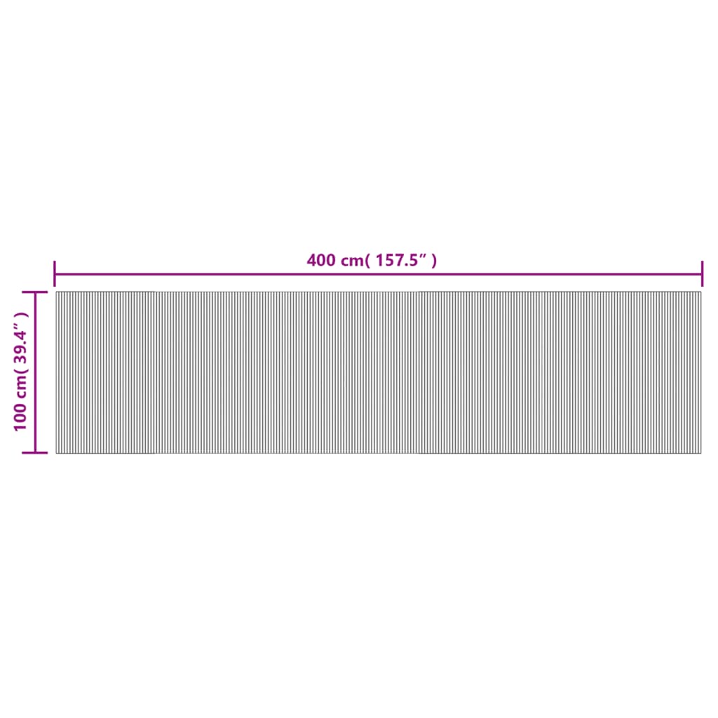 Tepih pravokutni svijetli prirodni 100 x 400 cm od bambusa
