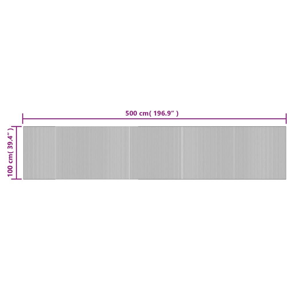 Tepih pravokutni svijetli prirodni 100 x 500 cm od bambusa