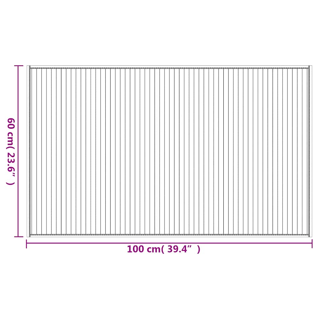 Tepih pravokutni smeđi 60 x 100 cm od bambusa