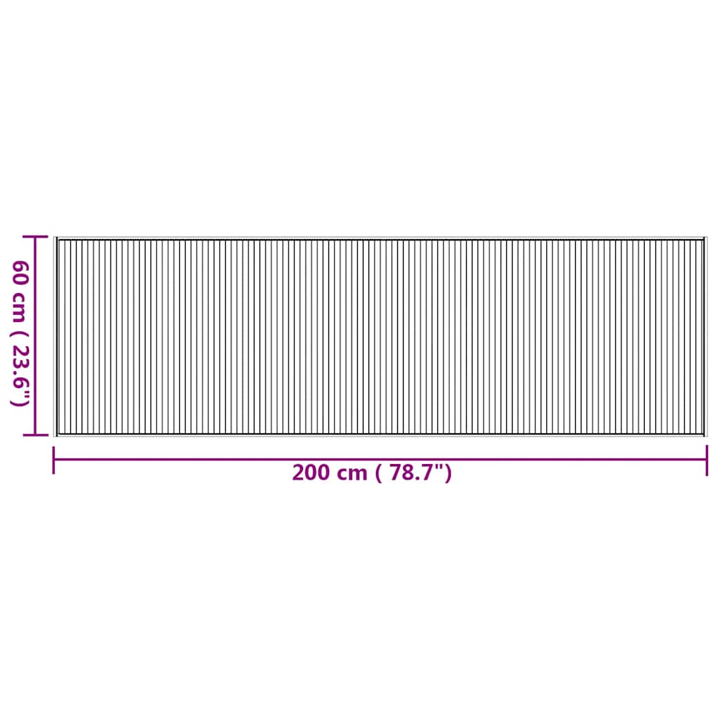 Tepih pravokutni prirodni 60 x 200 cm od bambusa