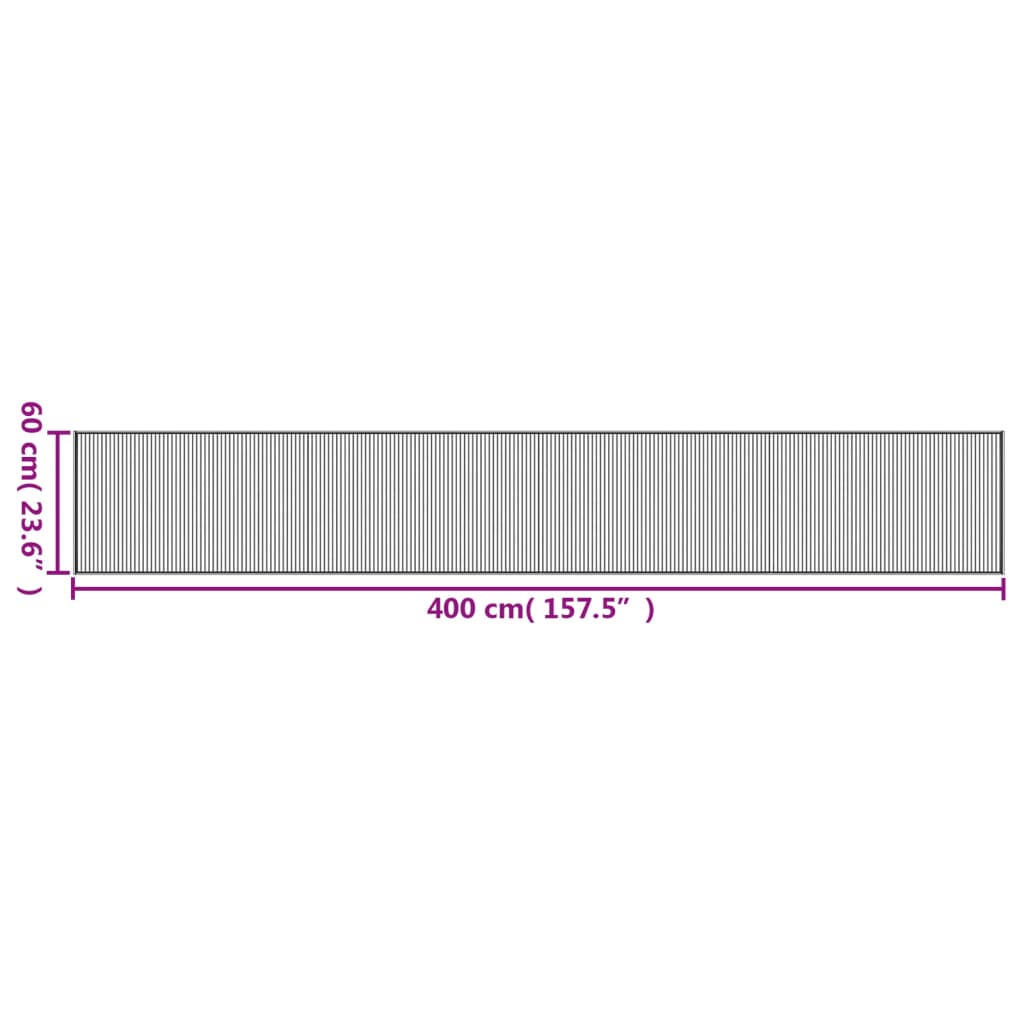 Tepih pravokutni crni 60 x 400 cm od bambusa