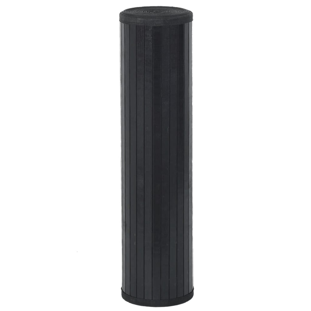 Tepih pravokutni crni 60 x 1000 cm od bambusa