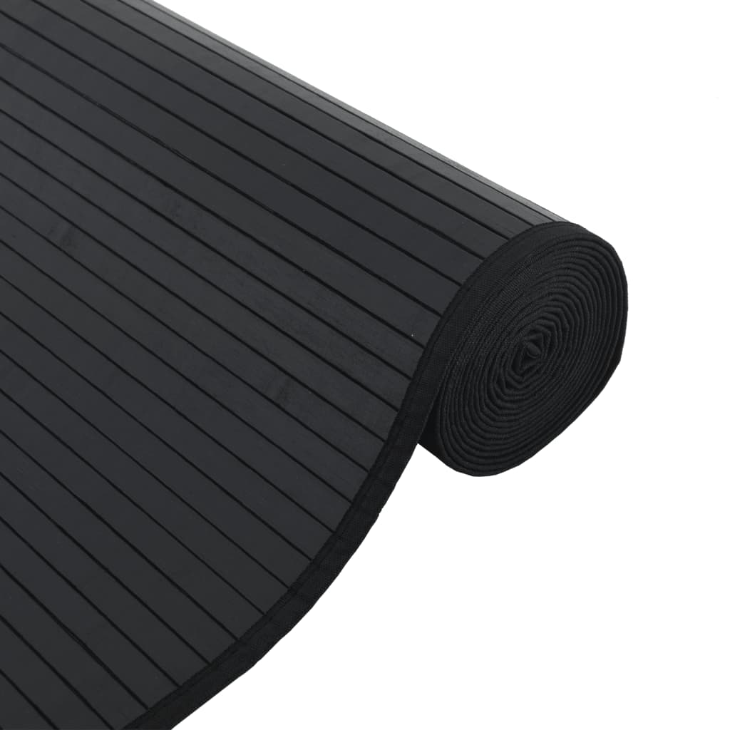 Tepih pravokutni crni 60 x 1000 cm od bambusa