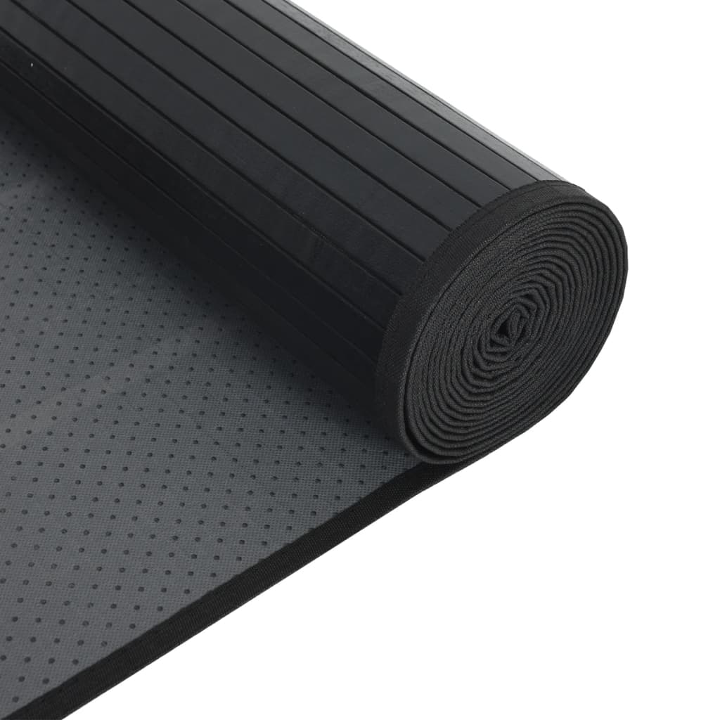 Tepih pravokutni crni 60 x 1000 cm od bambusa