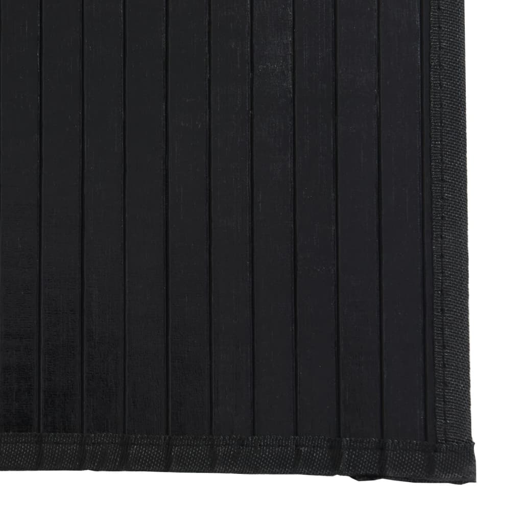 Tepih pravokutni crni 60 x 1000 cm od bambusa