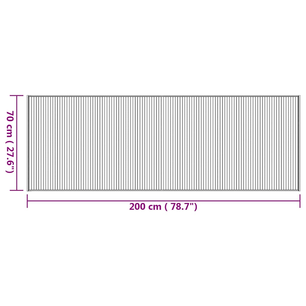 Tepih pravokutni prirodni 70 x 200 cm od bambusa