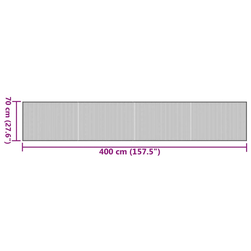 Tepih pravokutni tamnosmeđi 70 x400 cm od bambusa