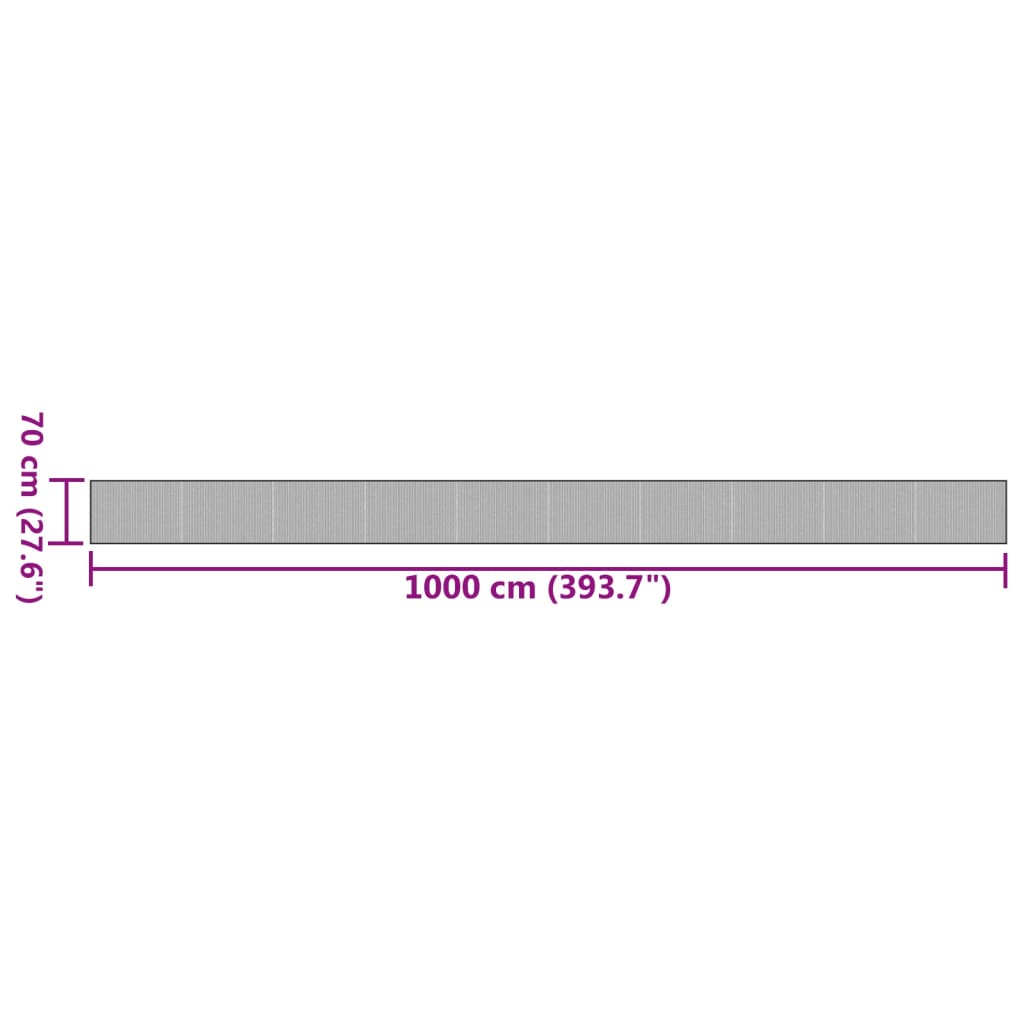 Tepih pravokutni sivi 70 x 1000 cm od bambusa